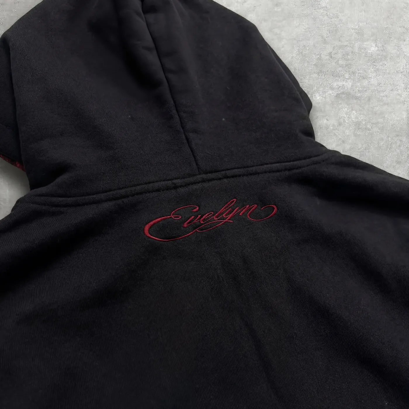 Black And Red Evelyn Double Layer Back Close Up — merchandise design by Zephaniah Black